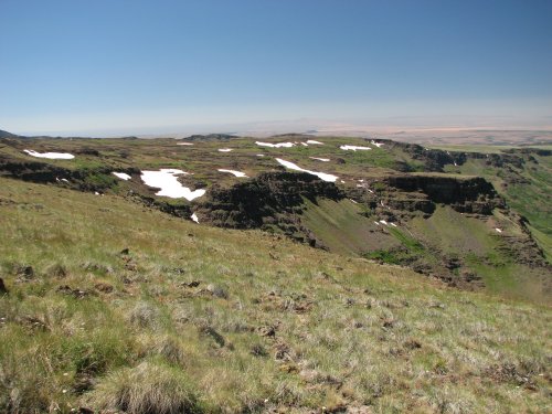 Snow at Big Indian Gorge, in mid-August